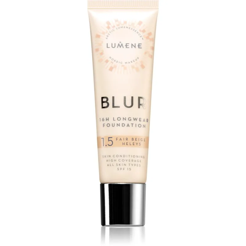 Lumene Blur 16h Longwear μακράς διαρκείας μεικ απ SPF 15 απόχρωση 1,5 Fair Μπεζ (Neutral) 30 ml