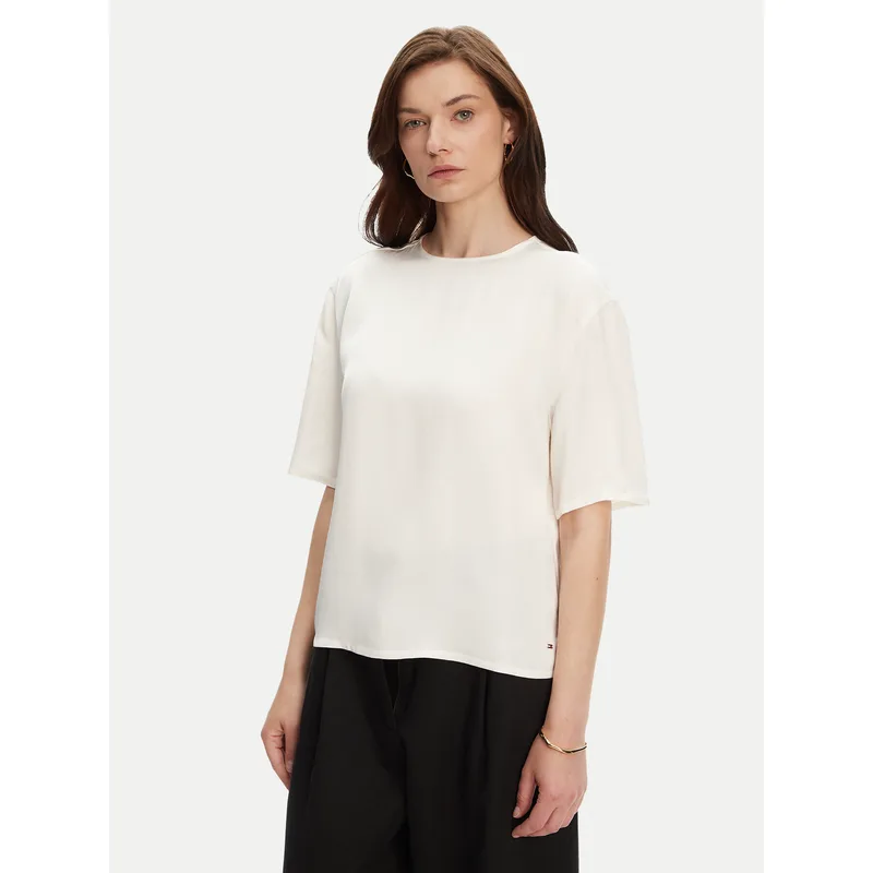 Tommy Hilfiger T-Shirt WW0WW45900 Εκρού Relaxed Fit