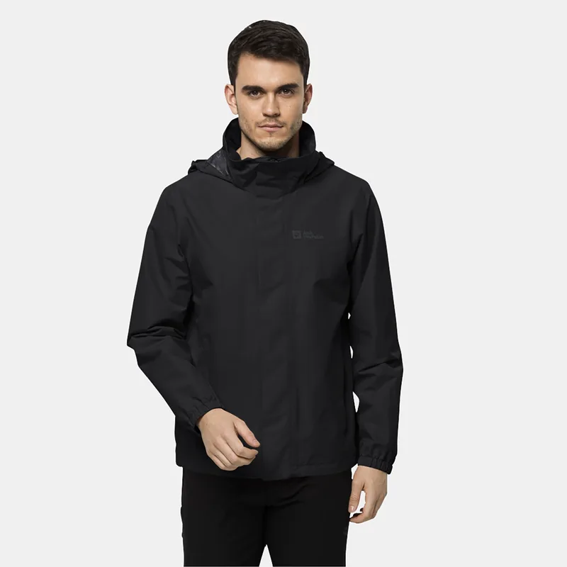 JACK WOLFSKIN STORMY POINT 2L RAIN JACKET ΜΑΥΡΟ