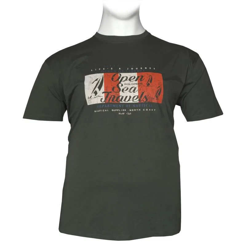 King size μακό pennie T-shirt "Open Sea" της Polo Pepe - Khaki