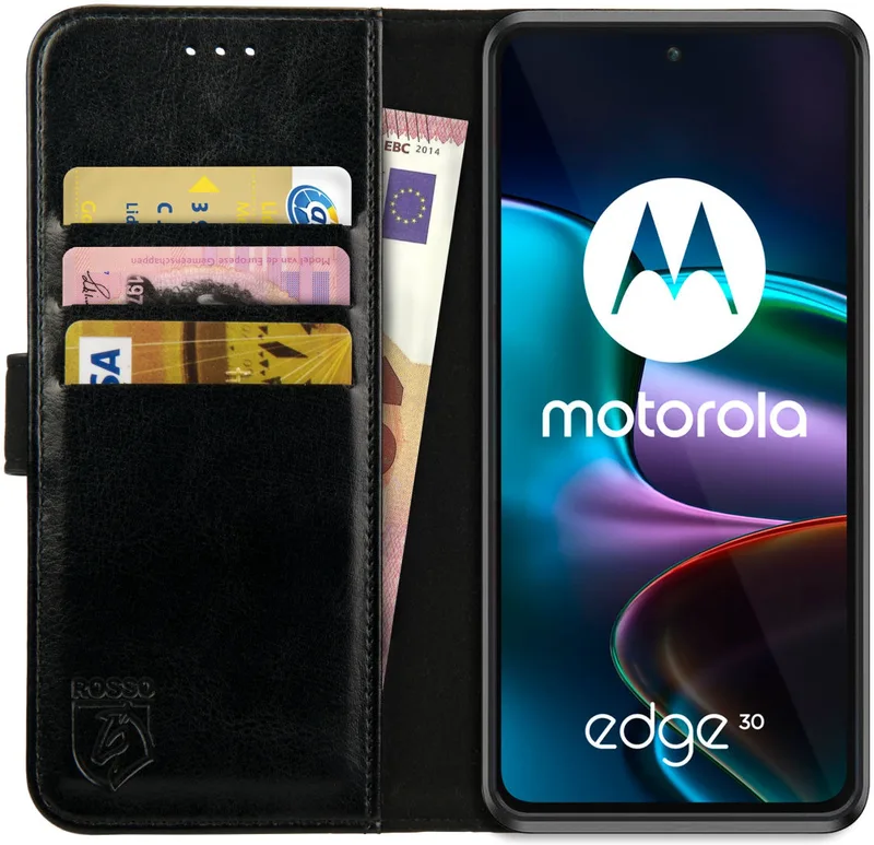 Κόκκινο Element PU Θήκη Πορτοφόλι Motorola Edge 30 - Black (8719246375750)