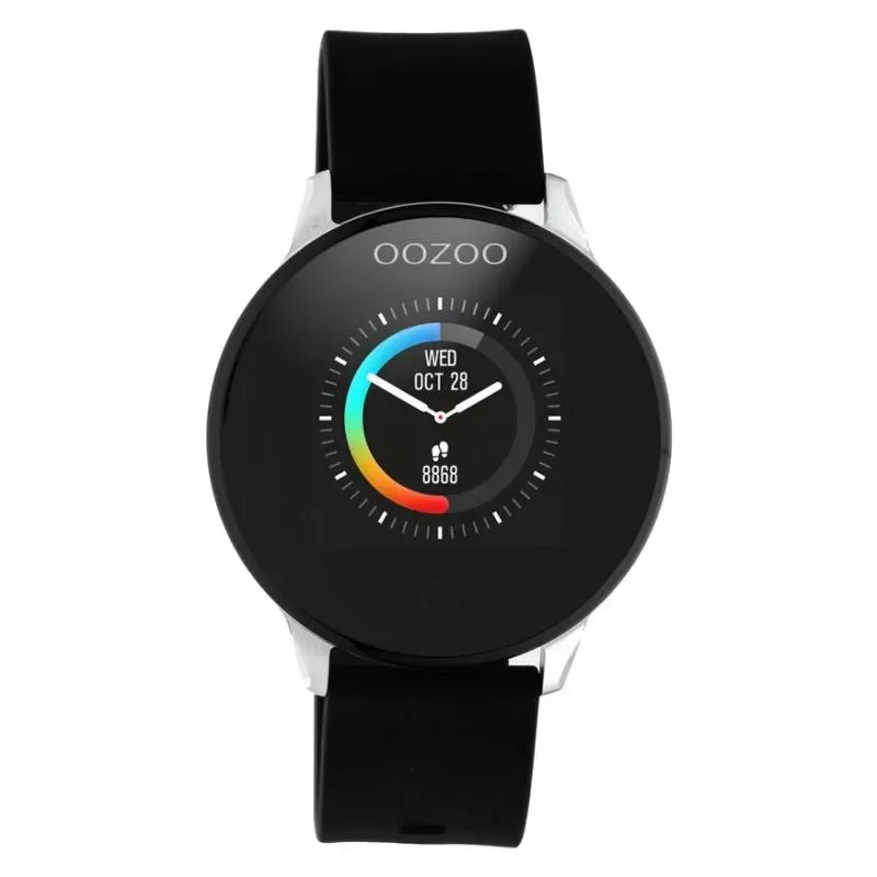 Smartwatch OOZOO Black Rubber Strap Silver Q00113 Q00113