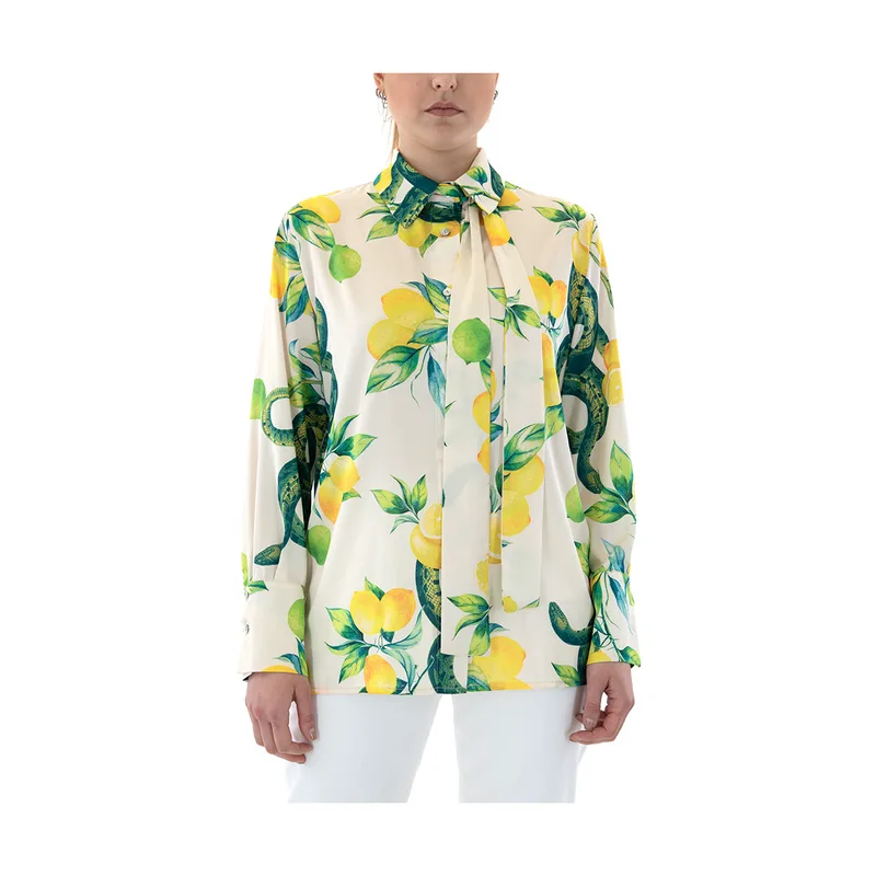 Πουκάμισα C.manolo PRINTED LONGSLEEVE COMFORT FIT SHIRT WOMEN