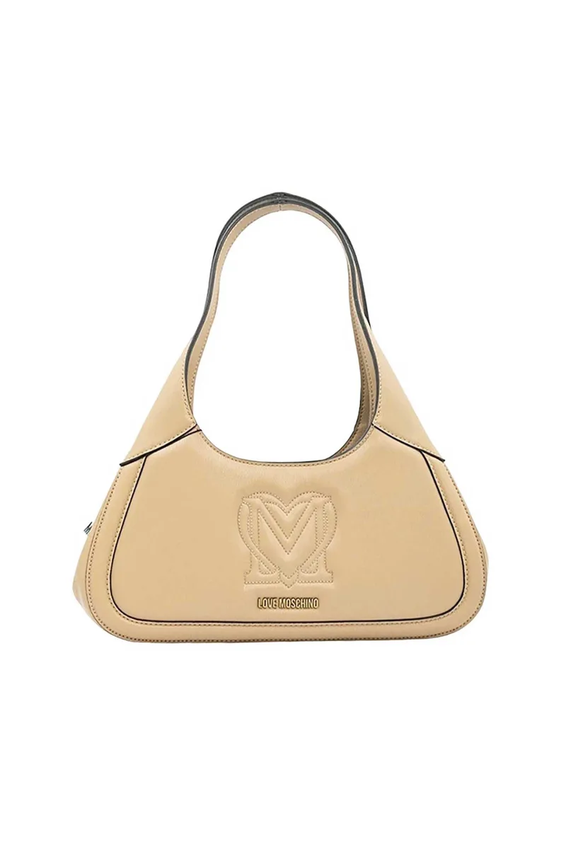 Love Moschino γυναικεία τσάντα ώμου μονόχρωμη με ανάγλυφες λεπτομέρειες - JC4324PP0IKR0 Καμηλό