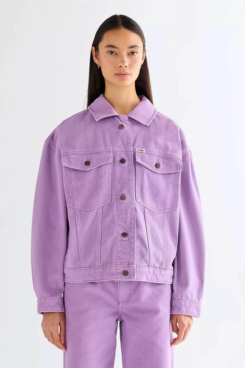 Wrangler® γυναικείο denim jacket Relaxed Fit "Cowgirl" - 112378132 Μοβ