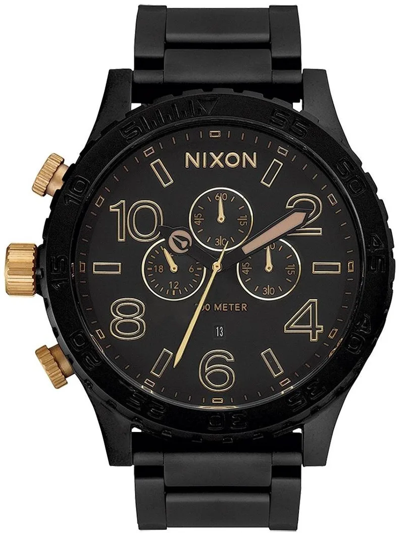 NIXON 51-30 Chrono - A1389-1041-00 , Black case with Stainless Steel Bracelet