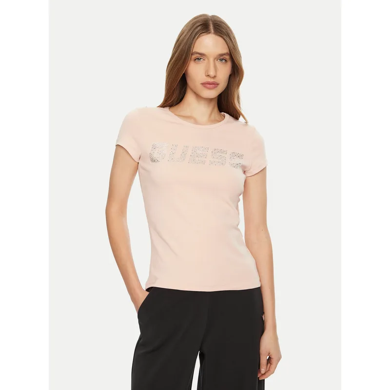 Guess T-Shirt V4BI16 KCIV1 Ροζ Regular Fit