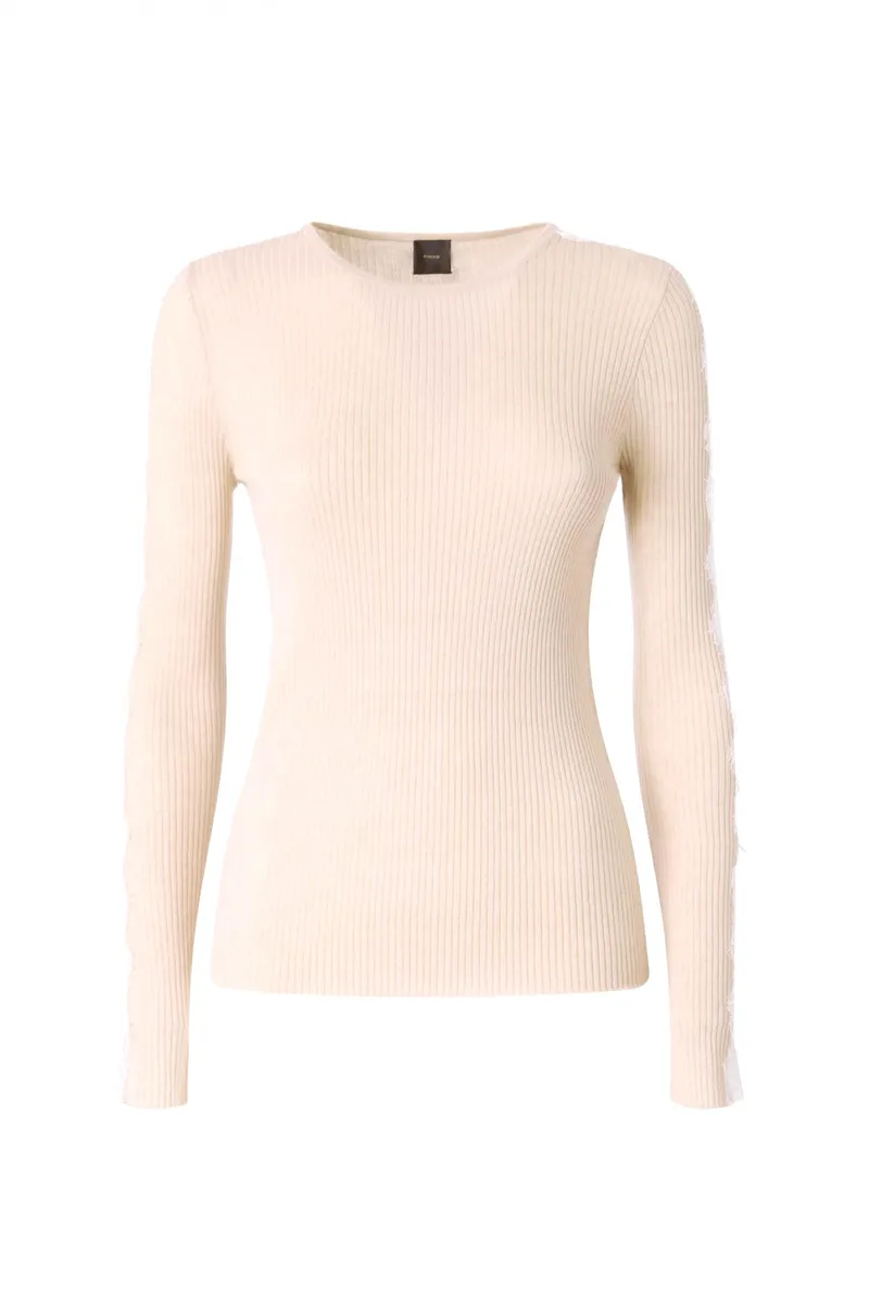PINKO ΠΛΕΚΤΟ COPENAGHEN SWEATER ΔΑΝΤΕΛΑ ΜΠΕΖ