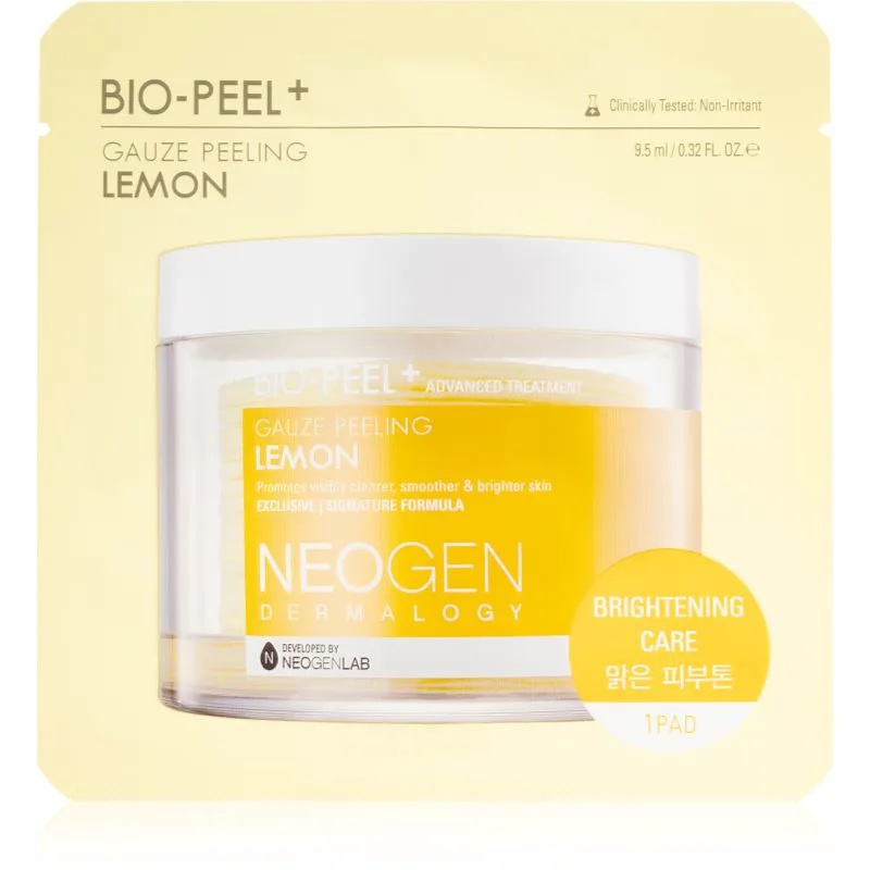 Neogen Dermalogy Bio-Peel+ Gauze Peeling Lemon απολεπιστικά ταμπόν προσώπου για λαμπρότητα και λείανση επιδερμίδας 1 τμχ