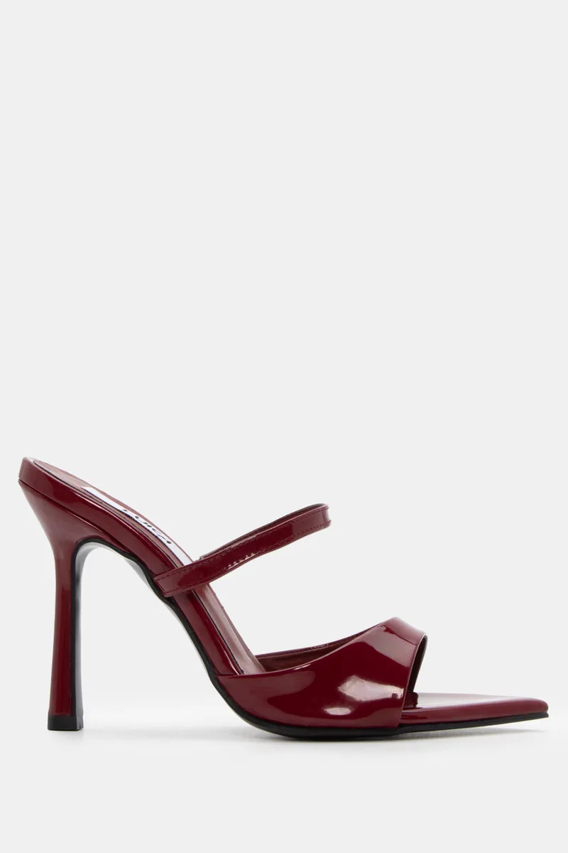LUIGI DESIGN - Mules Μυτερά με Λάστιχο - Μπορντό-Λουστρίνι