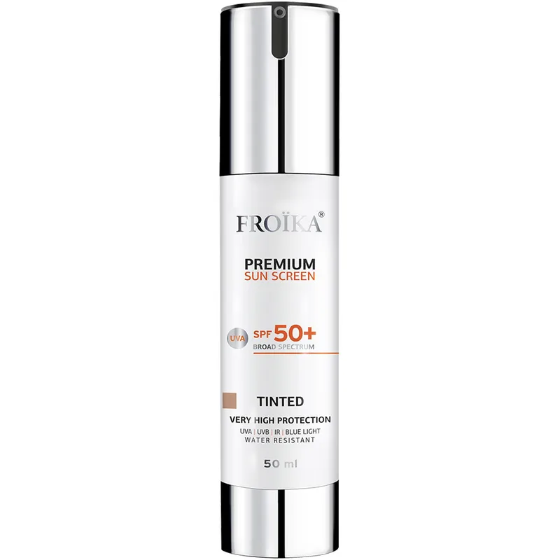 Froika Premium Sun Screen UVA Tinted Spf50+ Αντιηλιακό Προσώπου Ευρέως Φάσματος Πολύ Υψηλής Προστασίας με Χρώμα Κατά της Γήρανσης 50ml