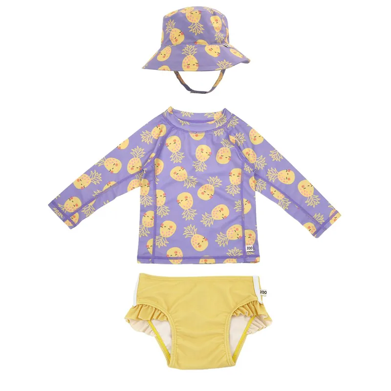 Σετ Μαγιό Με Bucket Καπέλο Και Μπλούζα UV 6-12μηνών Pineapple Zoocchini ZOO16012 (Μέγεθος: 6-12 Μηνών) - Zoocchini - ZOO16012-6-12M