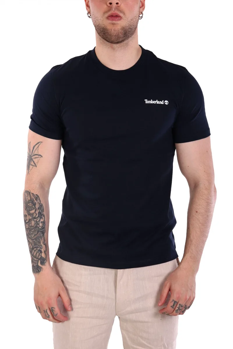 TIMBERLAND T-SHIRT CREW NECK SMALL LINEAR REGULAR FIT MΠΛΕ