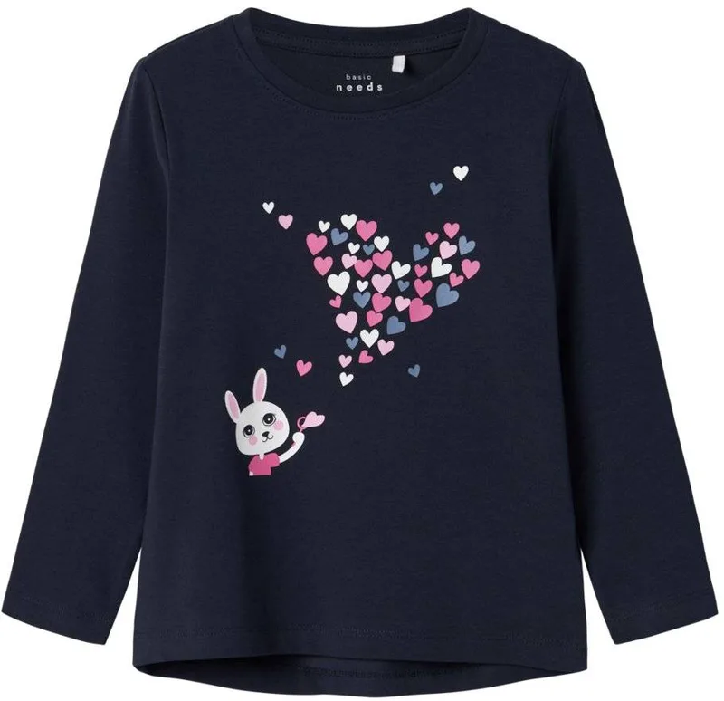 ΜΠΛΟΥΖΑ ΜΑΚΡΥΜΑΝΙΚΗ NAME IT NMFVIX BUNNY 13224958 ΣΚΟΥΡΟ ΜΠΛΕ (116CM)(6 ΕΤΩΝ)