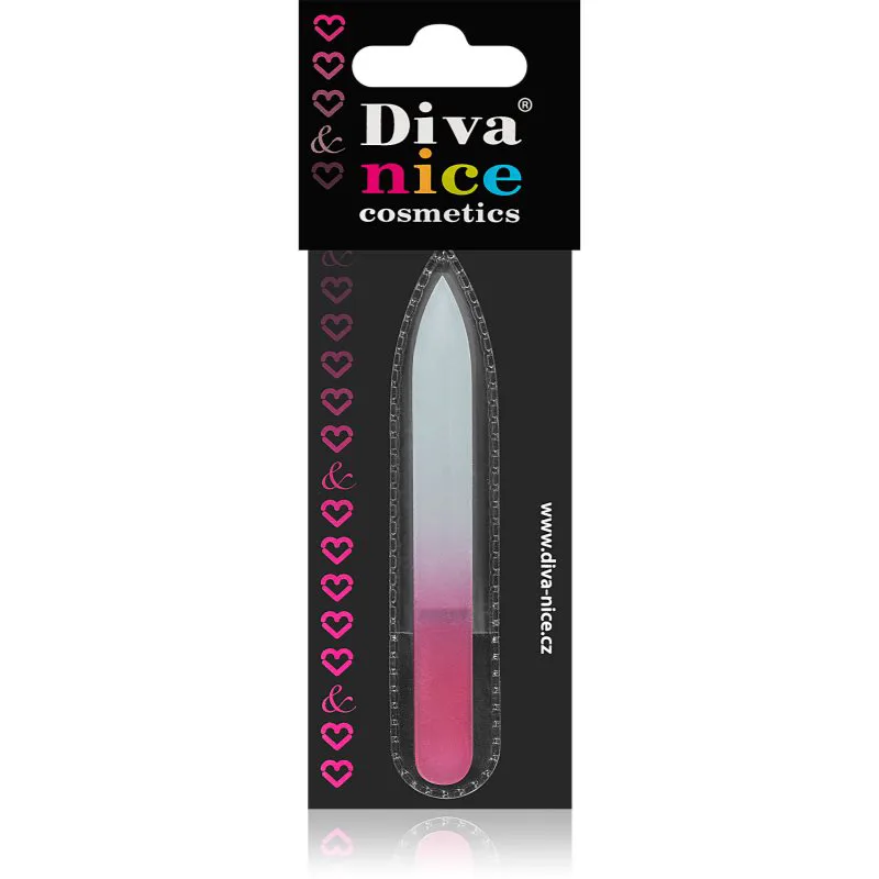 Diva & Nice Cosmetics Accessories γυάλινη λίμα για τα νύχια μικρό Ροζ 1 τμχ