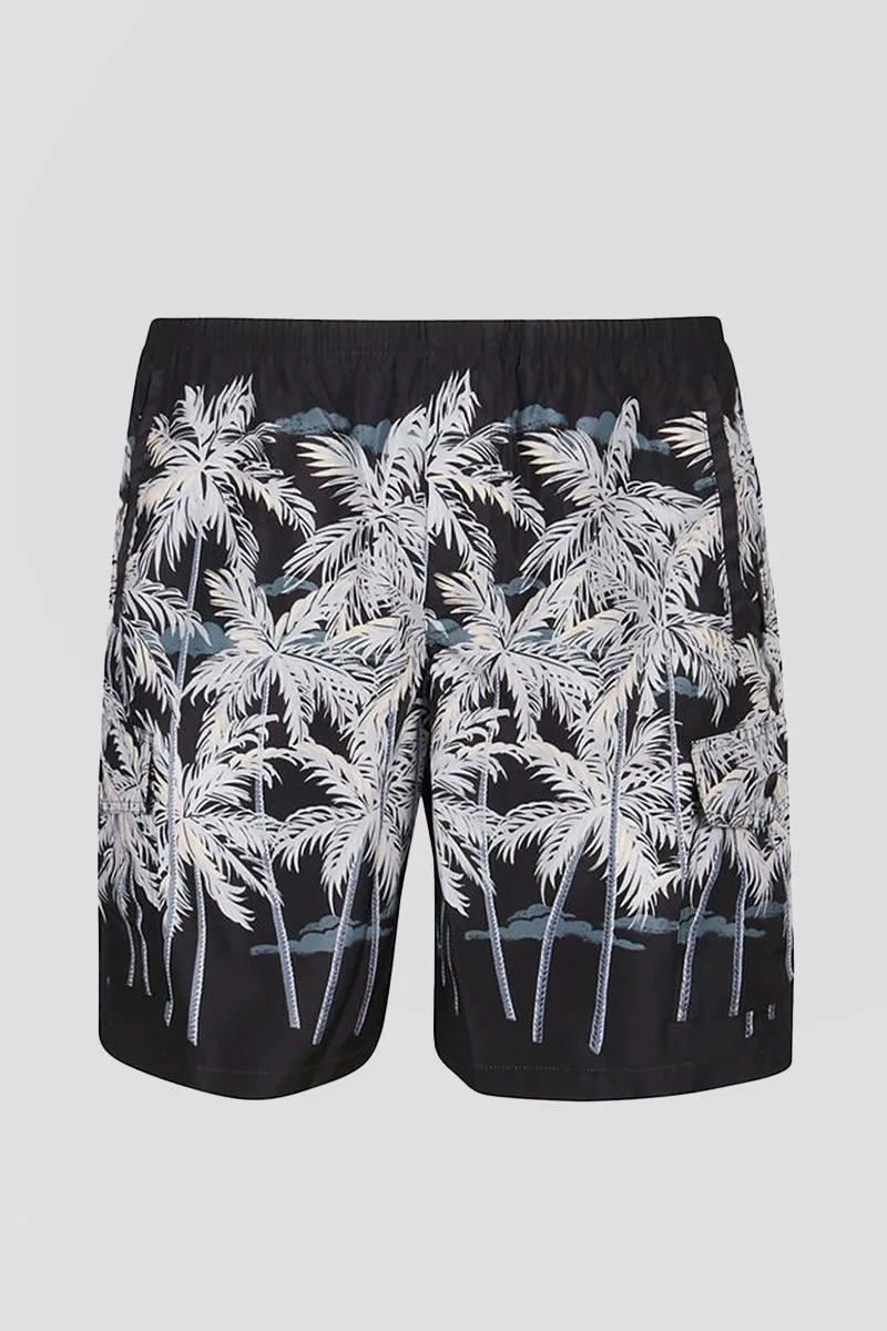 PALM ANGELS Ανδρικό Μαύρο All Over Palms Swimshorts