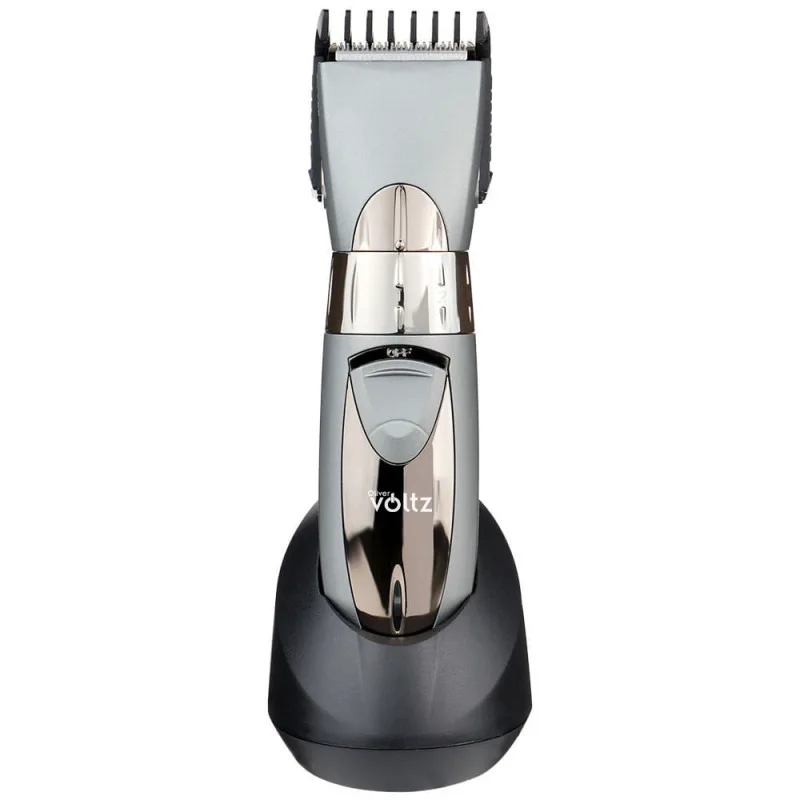 Κουρευτική μηχανή Oliver Voltz OV51810C, 3W, Wireless, Λεπίδες τιτανίου, Γκρι