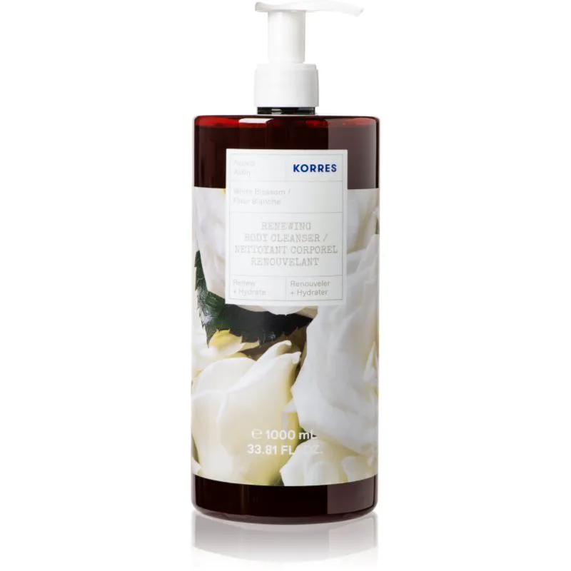 Korres White Blossom μεθυστικό τζελ ντους με άρωμα λουλουδιών 1000 ml
