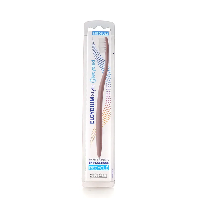 Elgydium Style Recycled Toothbrush Medium Χειροκίνητη Οδοντόβουρτσα Κατασκευασμένη Από Ανακυκλώσιμα Υλικά 1 Τεμάχιο - Ροζ