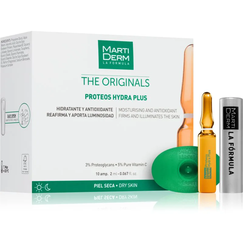 MartiDerm The Originals Protoes Hydra Plus ενυδατικός ορός σε αμπούλες με βιταμίνη C 10x2 ml