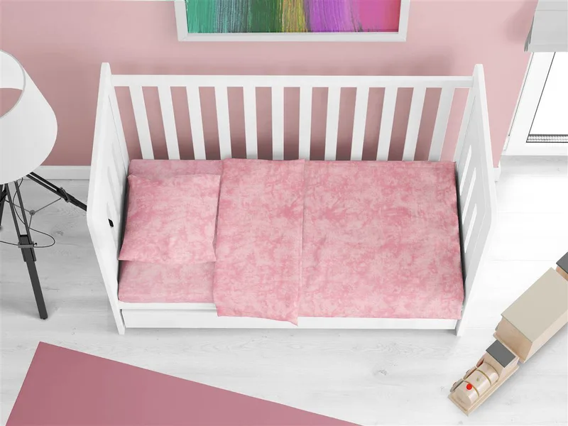 Σεντόνια Σετ 3 τεμ bebe Premium Shadow 617 120X160 Ροζ 100% Cotton