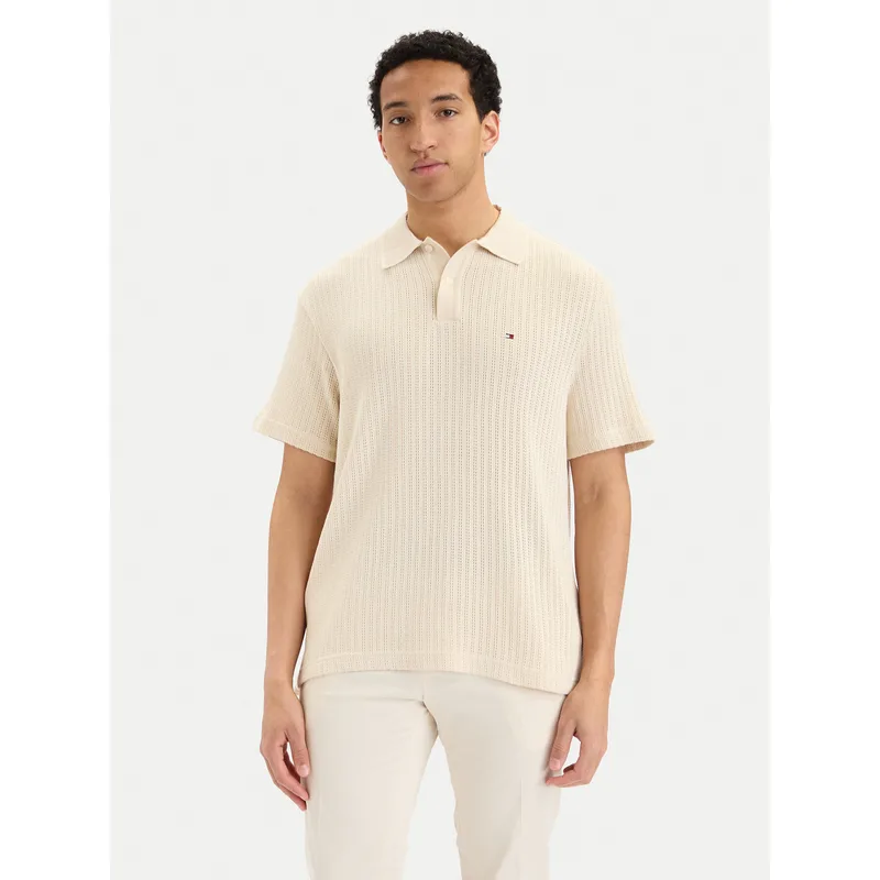 Tommy Hilfiger Polo MW0MW42770 Κρεμ Regular Fit