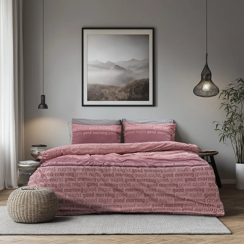 Beauty Home Σετ πάπλωμα υπέρδιπλο Glory Art 12374 220x240 Σάπιο Μήλο,Ροζ