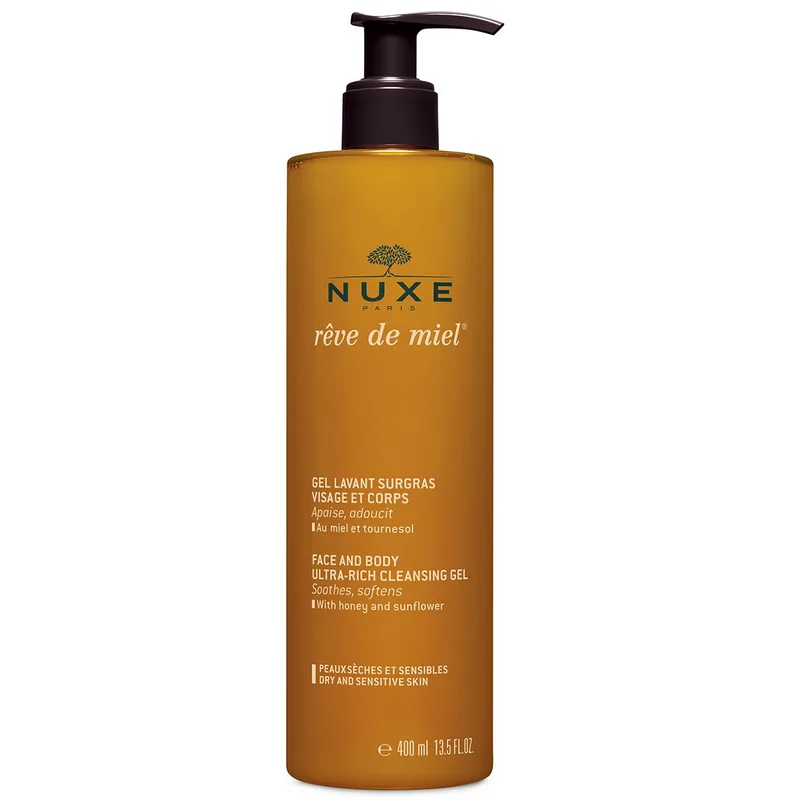Nuxe Reve de Miel Face & Body Ultra Rich Cleansing Gel with Honey & Sunflower Απαλό Καθαριστικό Προσώπου - Σώματος για Ξηρές & Ευαίσθητες Επιδερμίδες 400ml