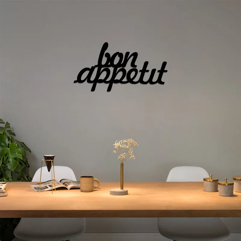 Μεταλλικό Διακοσμητικό Τοίχου Bon Appetit 1 - Black 891Tnl1359 50x30 cm