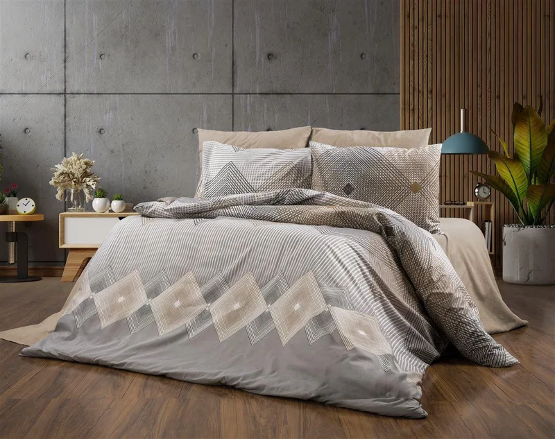 Σετ Σεντόνια King Size 4 Τεμαχίων Dimcol Καλλιρόη 603 240x270 Grey-Mocha