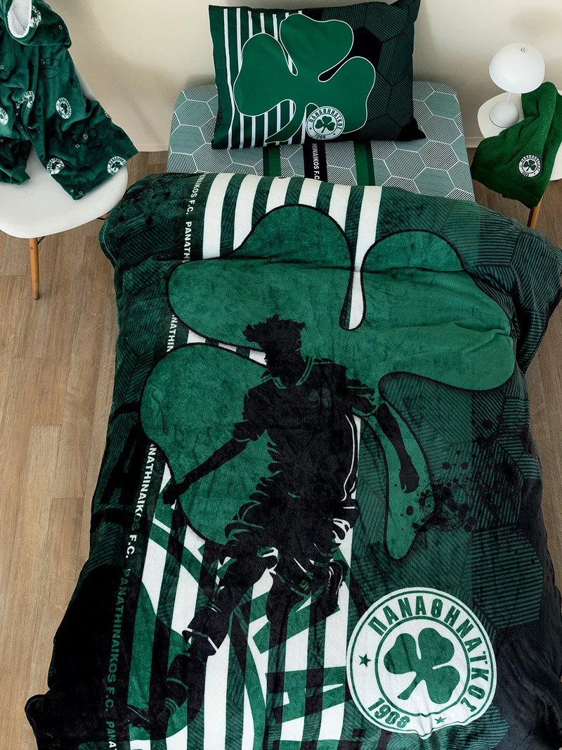 Κουβέρτα Fleece Μονή Palamaiki DG 160x220 PANATHINAIKOS