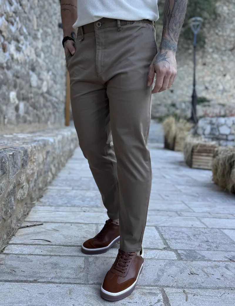 Ανδρικό πούρο υφασμάτινο chinos παντελόνι με λάστιχο JR0020