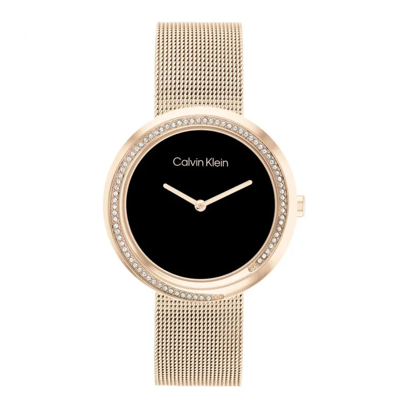 CALVIN KLEIN Sculptural Crystals Rose Χρυσό Stainless Mesh Bracelet 25200151
