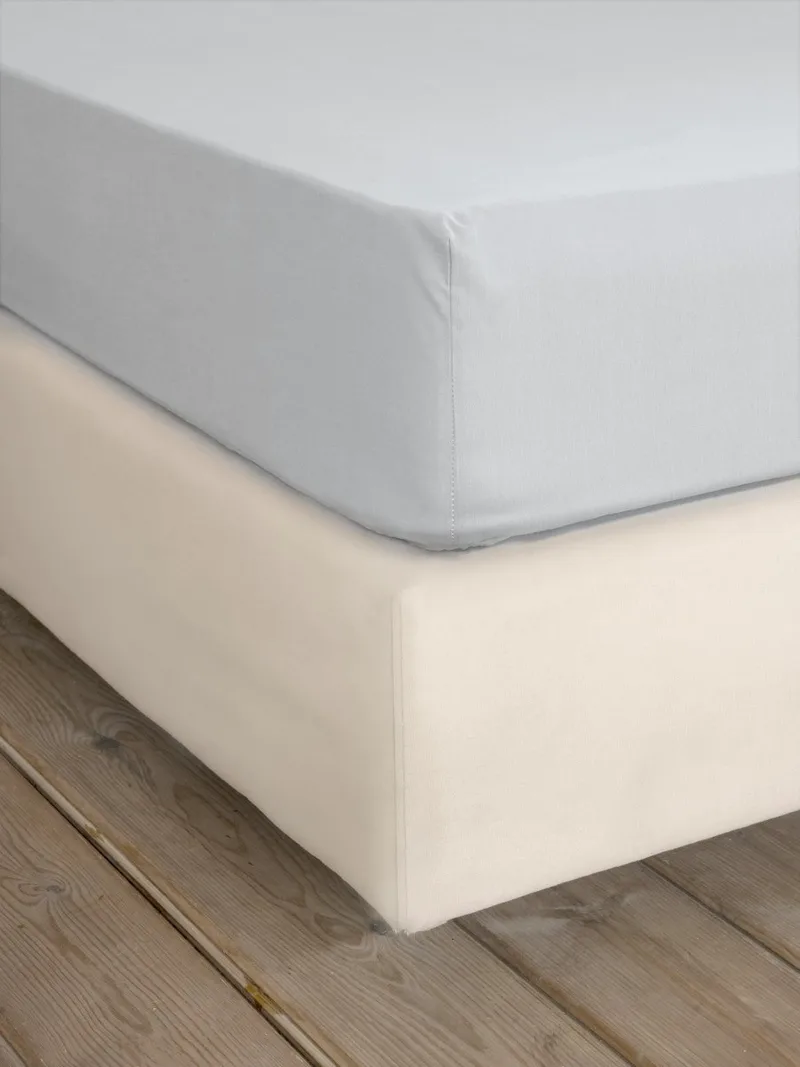 Σεντόνι King Size με Λάστιχο Nima Unicolors Shiny Gray 185x205+35