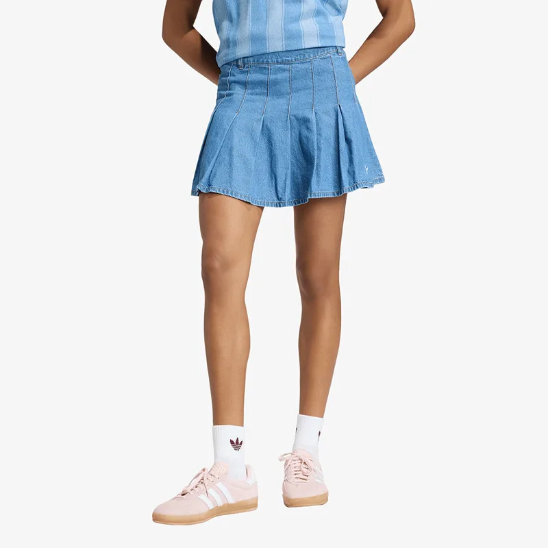Φούστα adidas Denim Pleated Skirt Indigo Denim S/36