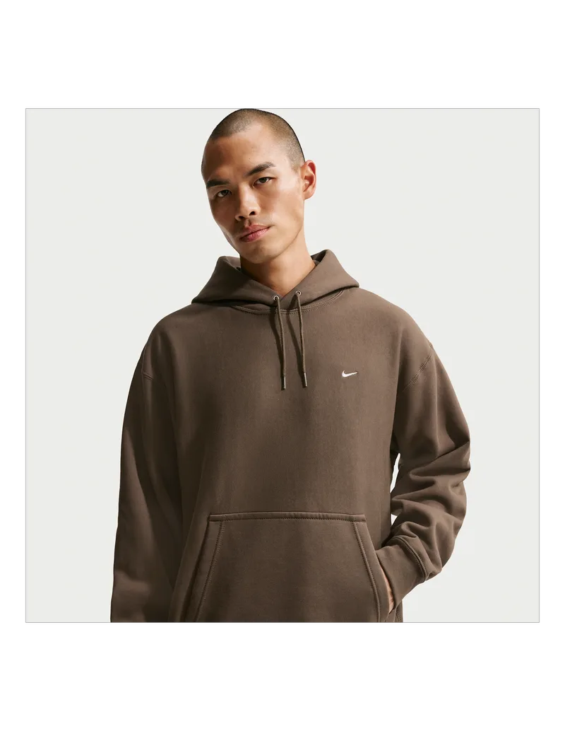 Nike Solo Swoosh Men's Pullover Hoodie Dark HazelWhite HV1082212 MBS