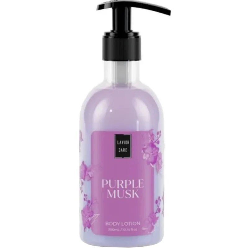 Lavish Care Body Lotion Purple Musk Ενυδατική Κρέμα Σώματος με Ευχάριστο Άρωμα Λεβάντας με Αντλία 300ml