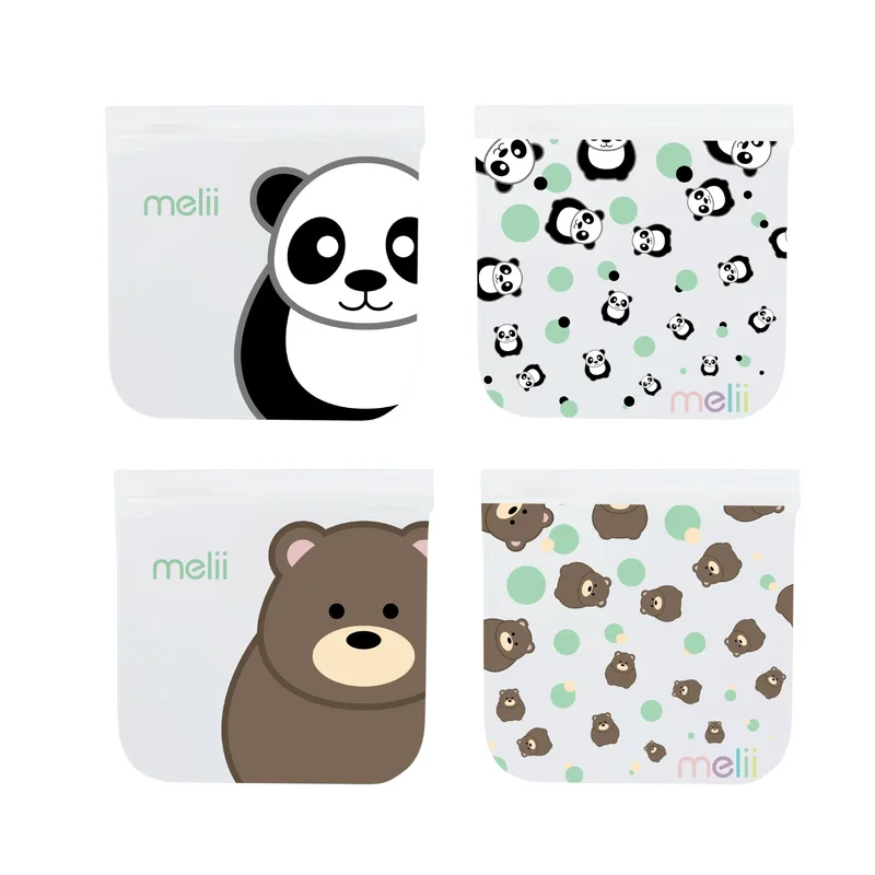 Melii Bear/Panda Snack Bags - Επαναχρησιμοποιούμενα Τσαντάκια