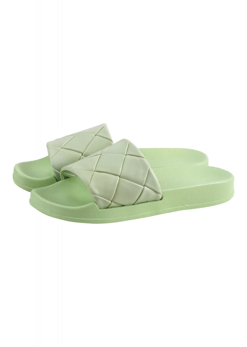 Γυναικεία σαγιονάρα square pattern. Summer Collection ΠΡΑΣΙΝΟ