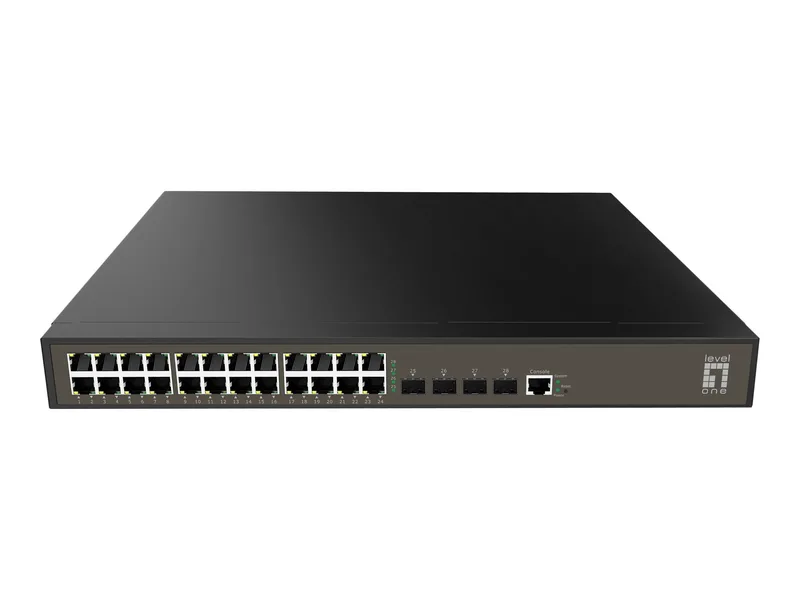 LevelOne Switch 24x GE GEL-2871 4xGSFP 19"