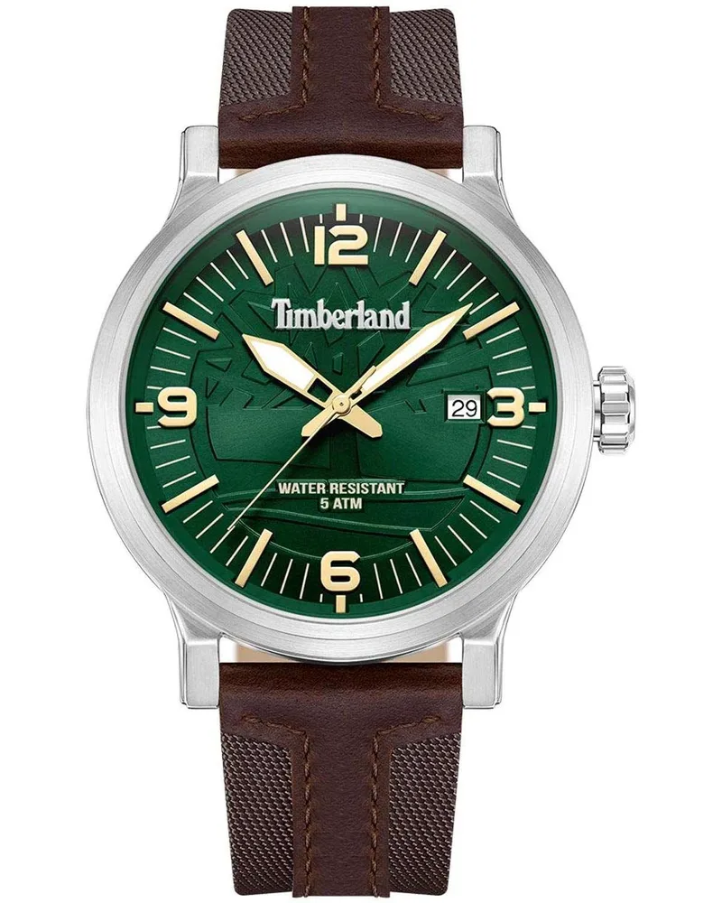 TIMBERLAND Westerley - TDWGN0029102, Silver case with Brown Leather Strap