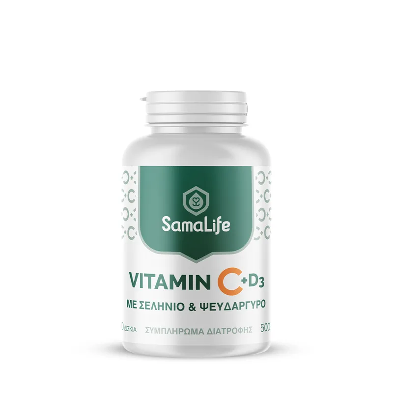 SamaLife Βιταμίνη C+D3 500mg 60 δισκία