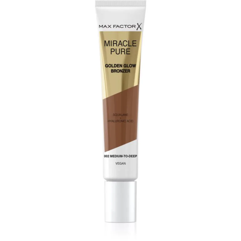 Max Factor Miracle Pure κρεμώδες μπρονζερ για λαμπρή επιδερμίδα απόχρωση 002 Medium to Dark 15 ml