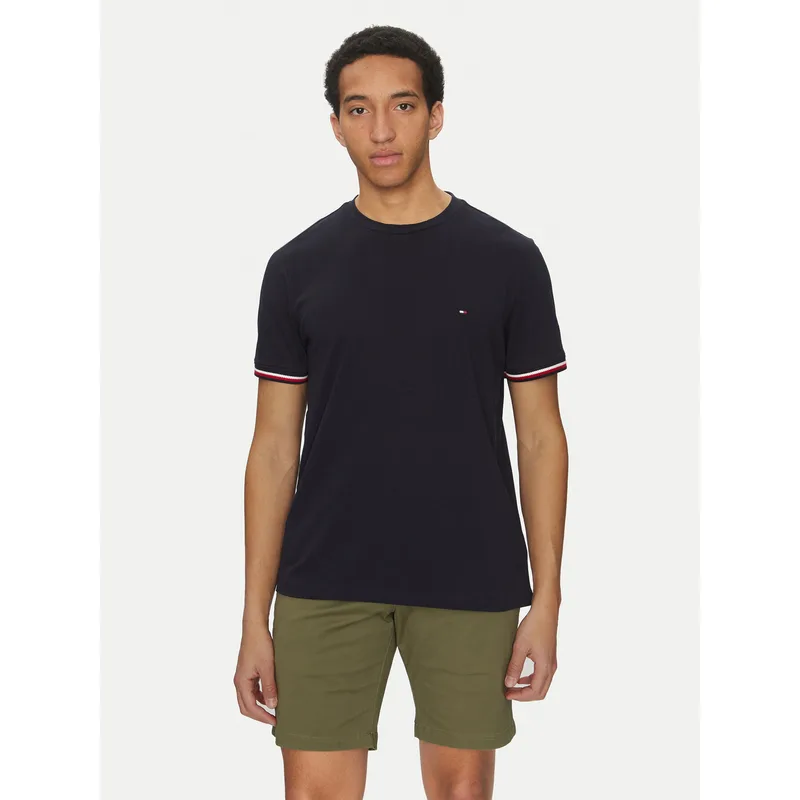 Tommy Hilfiger T-Shirt Global Stripe MW0MW38630 Σκούρο μπλε Regular Fit