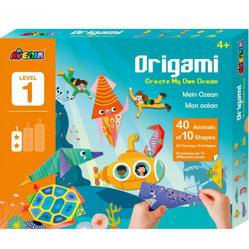 Avenir Origami Create My Own Ocean 4+ Years Παιδικό Σετ Χειροτεχνιών με Οριγκάμι Θαλάσσιων Πλασμάτων 1 Τεμάχιο, Κωδ 60850 - Level 1