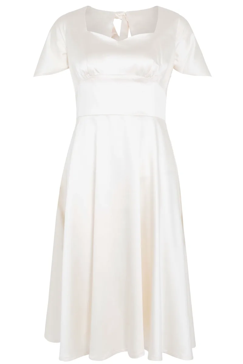 bridal satin vintage φόρεμα cape Bonny