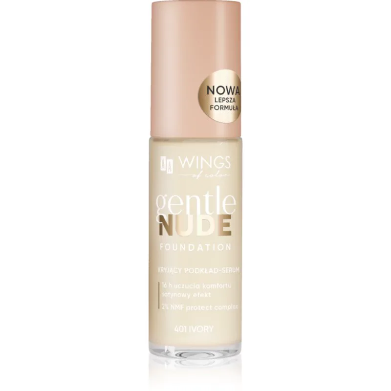 AA Wings of Color Gentle Nude Foundation υγρό μεικ απ με ενυδατικό αποτέλεσμα απόχρωση 401 Ivory 30 ml