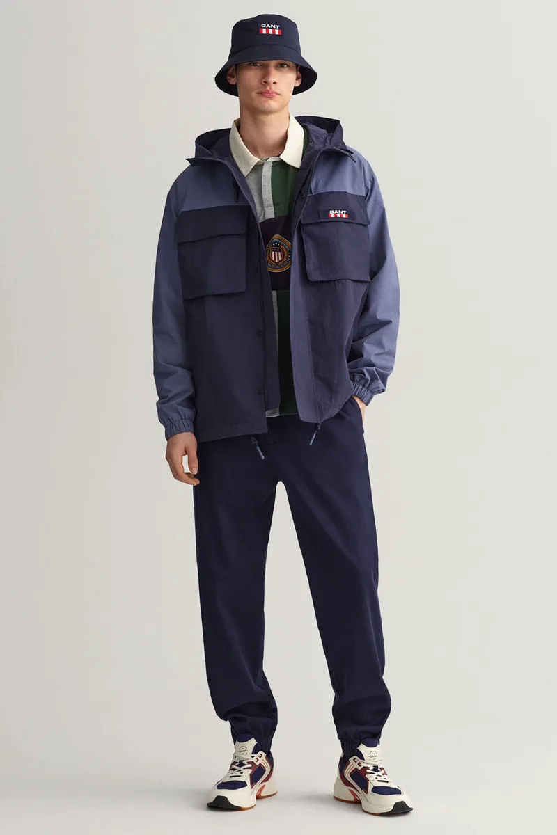 Gant ανδρικό μπουφάν με κουκούλα color-blocked Regular Fit - 7006247 Μπλε Ανοιχτό