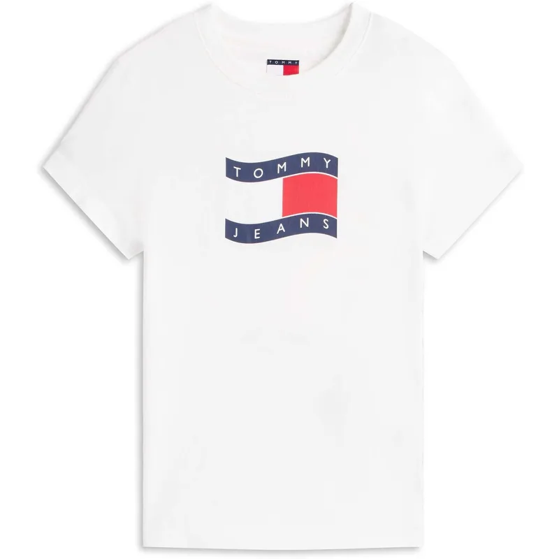 T-shirt με κοντά μανίκια Tommy Jeans Tjw Slim Wavy Flag T