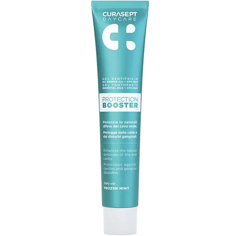 Curasept Protection Booster Essential Oil Gel Toothpaste Οδοντόκρεμα που Ενισχύει την Προστασία της Στοματικής Κοιλότητας με Αιθέρια Έλαια 75ml - Frozen Mint